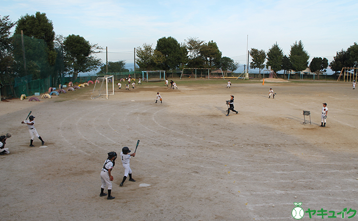大平山少年野球部のバッティング練習の様子