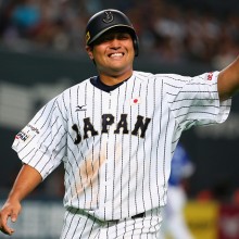 xxx #XX of XXX XXX in the bottom/top half of the XXX inning during the WBSC Premier 12 match between Japan and South Korea at the Sapporo Dome on November 8, 2015 in Sapporo, Japan.