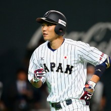 xxx #XX of XXX XXX in the bottom/top half of the XXX inning during the WBSC Premier 12 match between Japan and South Korea at the Sapporo Dome on November 8, 2015 in Sapporo, Japan.