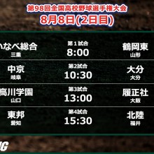 【甲子園】履正社・寺島、東邦・藤嶋ら注目投手が登場！　2日目の試合予定