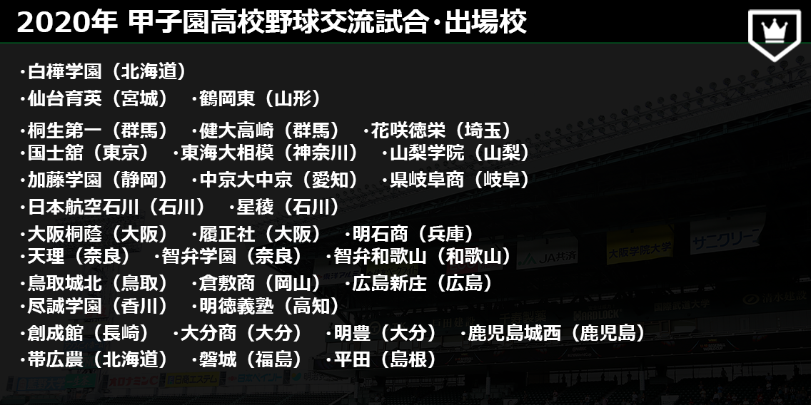 8日・夕方に組み合わせ抽選会！『2020年甲子園 高校野球交流試合』出場