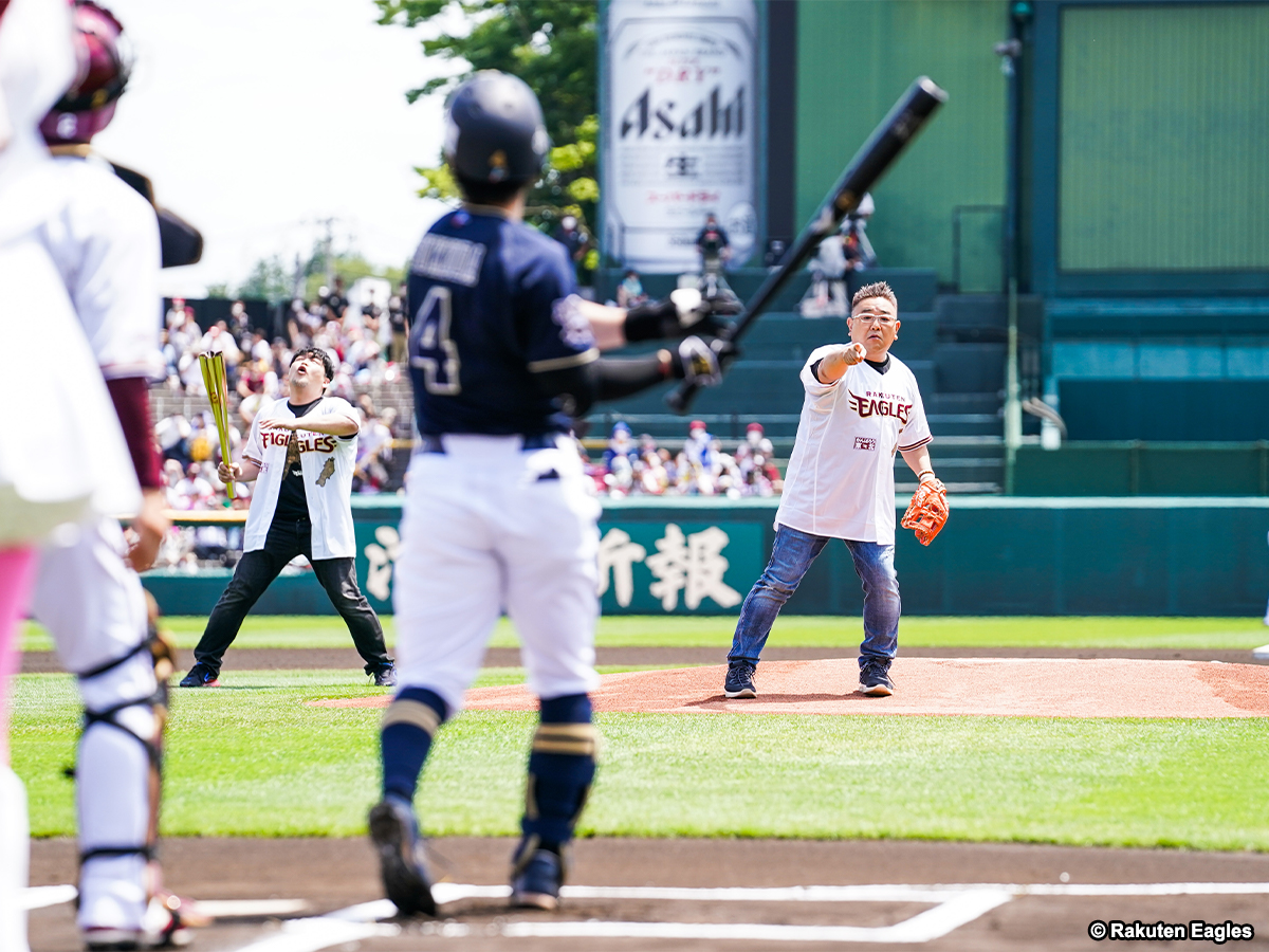 サンドウィッチマンの始球式で珍事 伊達さん「ショックな気持ちですね