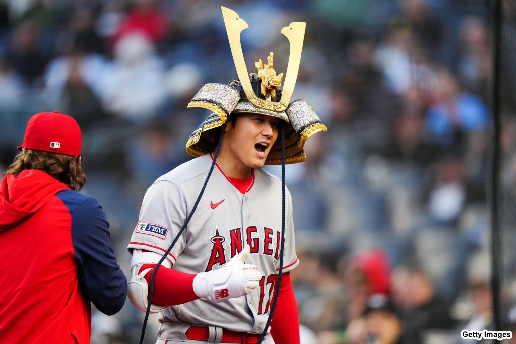 【3点】Angels 大谷翔平 オールスターユニフォーム\u0026ホームランカブト写真トラウト