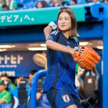 始球式を行ったサッカー女子日本代表・長野風花【写真＝須田康暉】