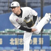 ライブBPに登板したロッテ・小野郁（撮影＝岩下雄太）