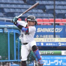 ライブBPで打席に立ったロッテ・大下誠一郎