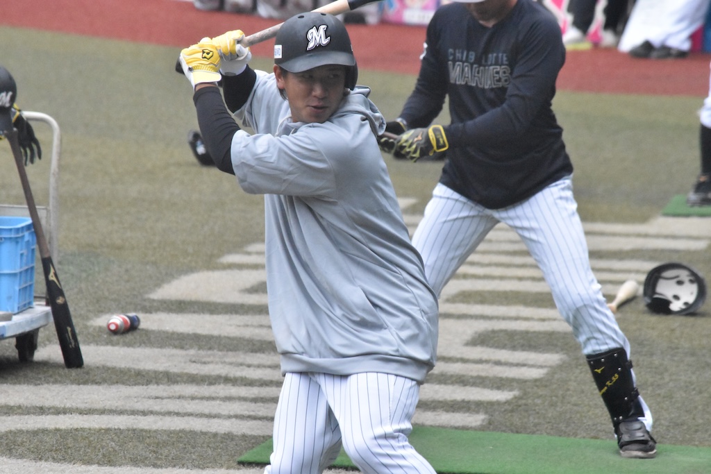 ロッテ・愛斗「バント、エンドラン、右打ちは自信がある」、「あとは長打」〜10月21日のZOZOマリン秋季練習〜